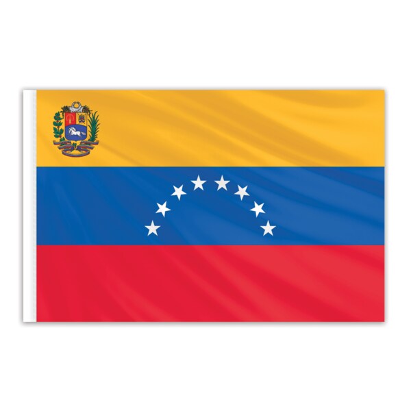Global Flags Unlimited Venezuela Indoor Nylon Flag with Seal 2'x3' 203250